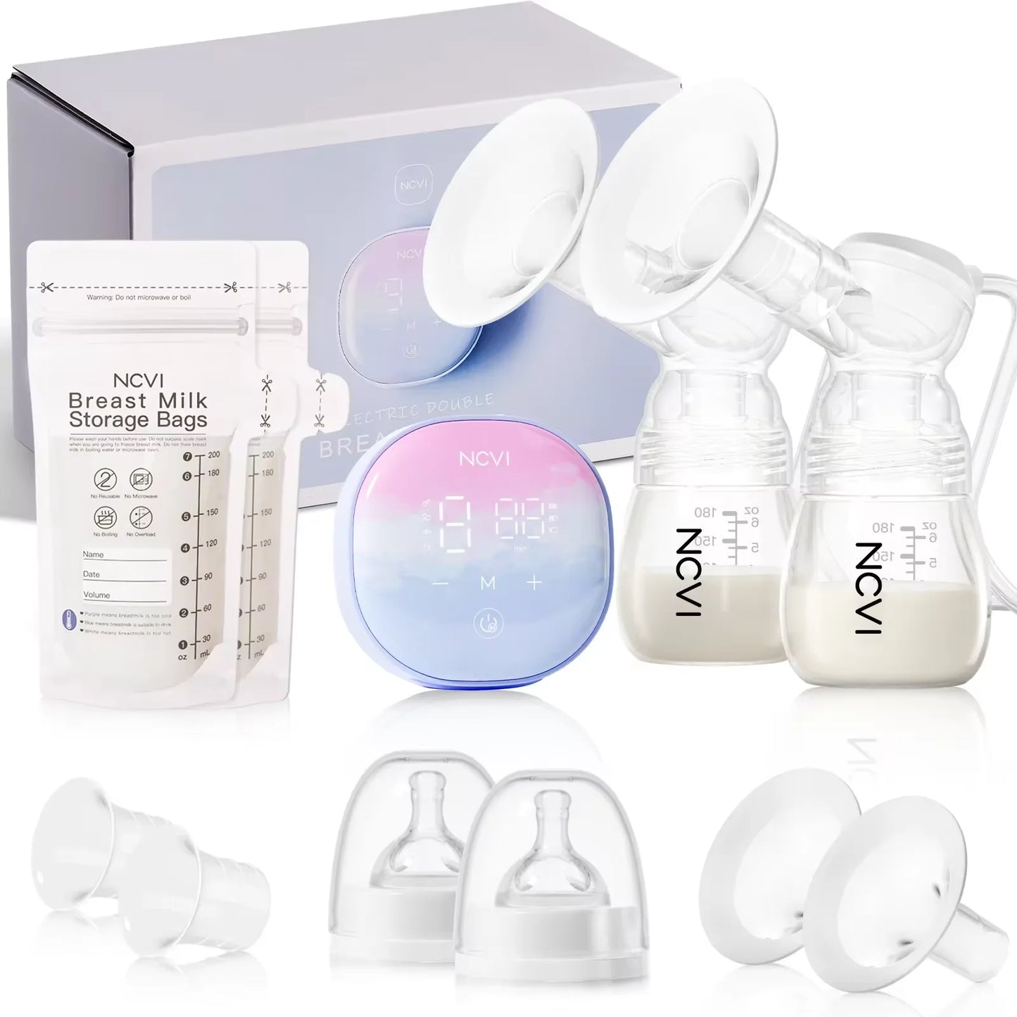 NCVI Double Electric Breast Pumps,Breast Pump Electric with 4
